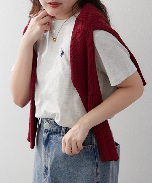 U.S. POLO ASSN.(ユーエスポロアッスン)の「【U.S. POLO ASSN. ×RMAF】スムースTシャツ(Tシャツ/カットソー・レディース・スミクロ/ネイビー/イエロー/オートミール/オフホワイト/その他12/ブラウン/ピンク/ブラック・FREE)」の19枚目の写真