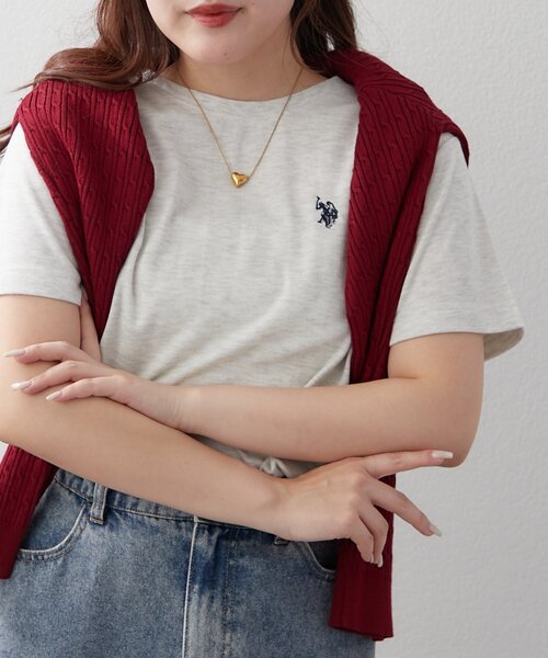 U.S. POLO ASSN.(ユーエスポロアッスン)の「【U.S. POLO ASSN. ×RMAF】スムースTシャツ(Tシャツ/カットソー・レディース・スミクロ/ネイビー/イエロー/オートミール/オフホワイト/その他12/ブラウン/ピンク/ブラック・FREE)」の20枚目の写真