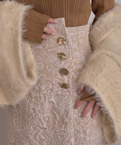 mideal（マイディール）の「jacquard skirt / ジャガードスカート（スカート・レディース・アイボリー/ブラック・FREE）」の7枚目の写真