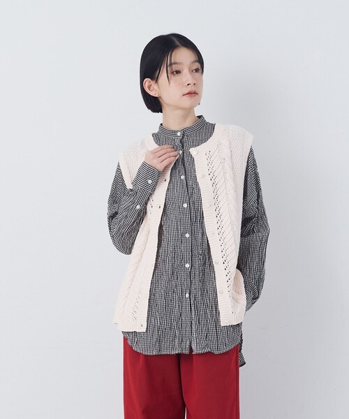 conges payes ADIEU TRISTESSE（コンジェ ペイエ アデュートリステス）の「【2way】リリヤーン地柄2wayベスト（ベスト・レディース・ピンク/オートミール・FREE）」の18枚目の写真
