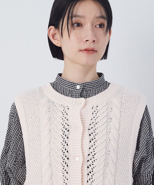 conges payes ADIEU TRISTESSE（コンジェ ペイエ アデュートリステス）の「【2way】リリヤーン地柄2wayベスト（ベスト・レディース・ピンク/オートミール・FREE）」の22枚目の写真