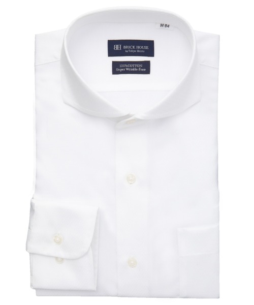 TOKYO SHIRTS(トウキョウシャツ)の「【超形態安定】 形態安定ノンアイロン ホリゾンタルワイド 長袖ビジネスワイシャツ(ビジネスシャツ・メンズ・ホワイト・首回り39cm-裄丈80cm/首回り39cm-裄丈84cm/首回り41cm-裄丈82cm/首回り41cm-裄丈86cm/首回り42cm-裄丈82cm/首回り42cm-裄丈86cm/首回り43cm-裄丈82cm/首回り43cm-裄丈86cm/首回り37cm-裄丈80cm/首回り37cm-裄丈84cm)」の1枚目の写真