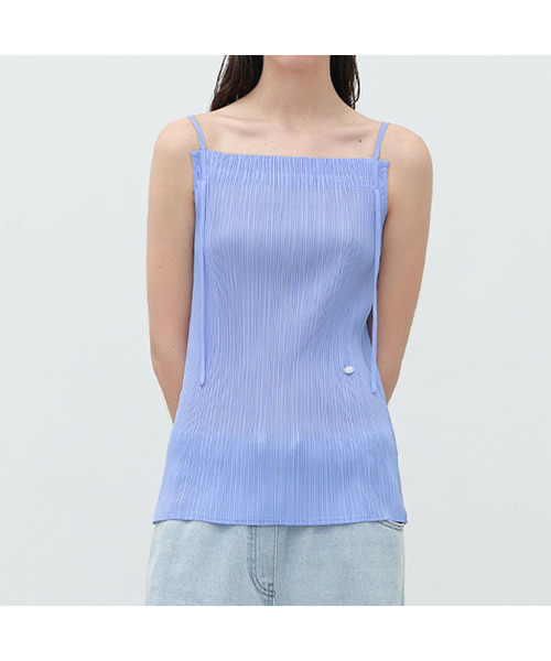 ATELIER NAIN(アトリエナイン)の「PLEATS STRING SLEEVELESS TOP(BL-4341)(シャツ/ブラウス・レディース・スカイブルー/アイボリー/ブラック・FREE)」の3枚目の写真