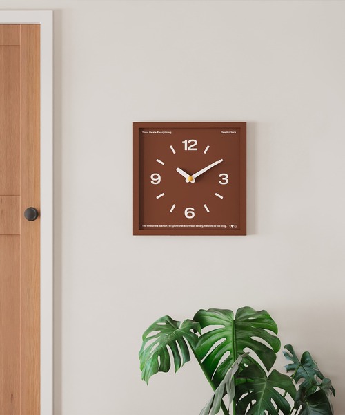 IRADOWL（アイラドール）の「【アイラドール room】カラースクエア時計（掛け時計・レディース・グリーン/ブラウン/レッド・FREE）」の9枚目の写真