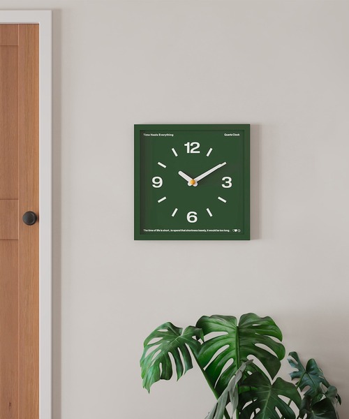 IRADOWL（アイラドール）の「【アイラドール room】カラースクエア時計（掛け時計・レディース・グリーン/ブラウン/レッド・FREE）」の12枚目の写真