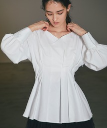 FLARE HEM PLEATED SHIRT