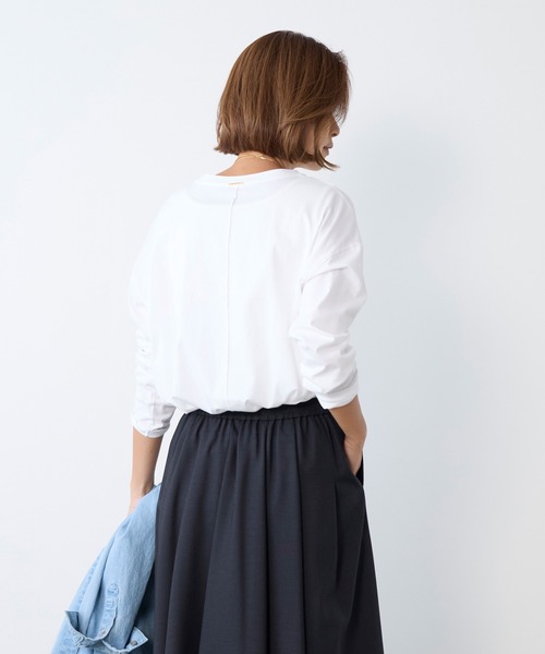 MICA&DEAL(マイカ&ディール)の「"SUNDAY Club"ロゴロングTシャツ(Tシャツ/カットソー・レディース・ネイビー/ブルーグレー/ホワイト・FREE)」の6枚目の写真