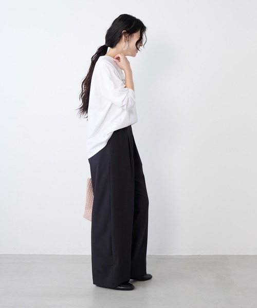 MICA&DEAL(マイカ&ディール)の「"SUNDAY Club"ロゴロングTシャツ(Tシャツ/カットソー・レディース・ネイビー/ブルーグレー/ホワイト・FREE)」の16枚目の写真