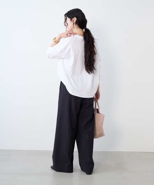 MICA&DEAL(マイカ&ディール)の「"SUNDAY Club"ロゴロングTシャツ(Tシャツ/カットソー・レディース・ネイビー/ブルーグレー/ホワイト・FREE)」の17枚目の写真