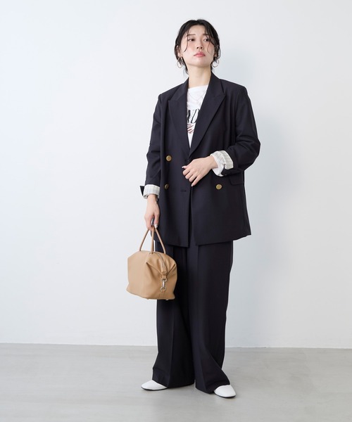 MICA&DEAL(マイカ&ディール)の「"SUNDAY Club"ロゴロングTシャツ(Tシャツ/カットソー・レディース・ネイビー/ブルーグレー/ホワイト・FREE)」の20枚目の写真