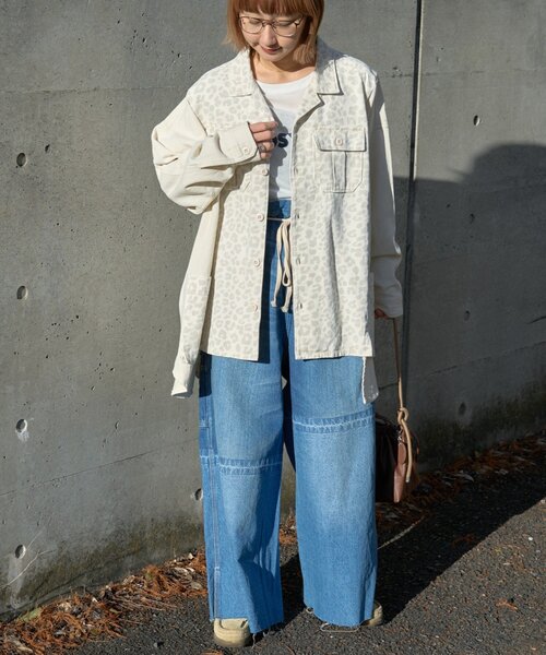 etsinta（エシンタ）の「【etsinta/エシンタ】リメイク切り替えジャケット（ミリタリージャケット・レディース・アイボリー/ベージュ・ONE SIZE）」の8枚目の写真