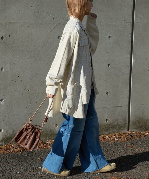 etsinta（エシンタ）の「【etsinta/エシンタ】リメイク切り替えジャケット（ミリタリージャケット・レディース・アイボリー/ベージュ・ONE SIZE）」の10枚目の写真