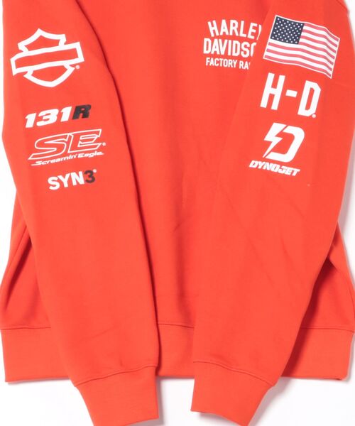 Harley-Davidson（ハーレーダビッドソン）の「ファクトリー　レーシング　ジョニー　クルーネック　フリース（スウェット・メンズ・オレンジ系その他・SMALL/MEDIUM/LARGE/X-LARGE）」の4枚目の写真
