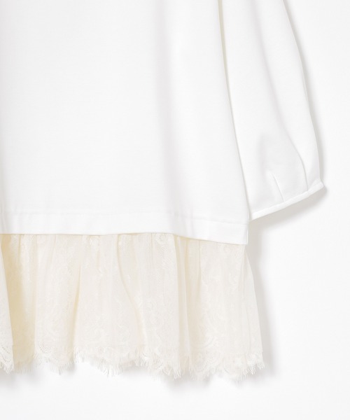 GLACIER lusso(グラシアルッソ)の「7分袖レースレイヤードトップス(Tシャツ/カットソー・レディース・ネイビー/アイボリー/ダークベージュ・S/M/LL/L)」の18枚目の写真