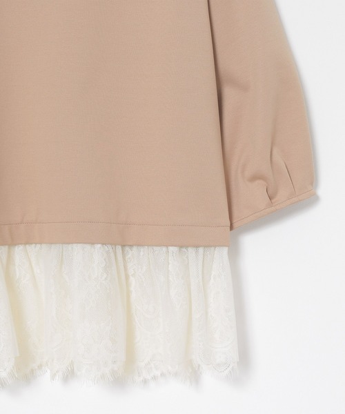 GLACIER lusso(グラシアルッソ)の「7分袖レースレイヤードトップス(Tシャツ/カットソー・レディース・ネイビー/アイボリー/ダークベージュ・S/M/LL/L)」の22枚目の写真