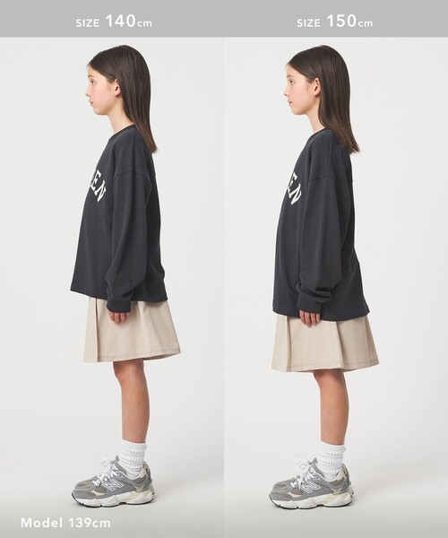 green label relaxing（グリーンレーベルリラクシング）の「GREENロゴ ロングTシャツ / キッズ  100cm-160cm（Tシャツ/カットソー・キッズ・ケリーグリーン/ダークグレー/オフホワイト・130cm/120cm/160cm/150cm/140cm/100cm/110cm）」の13枚目の写真