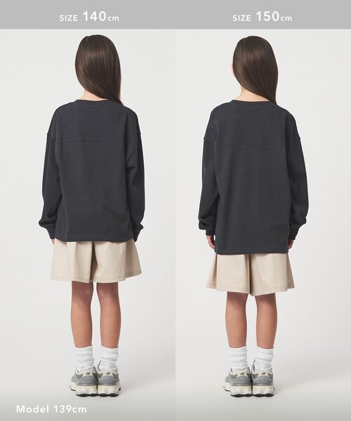 green label relaxing（グリーンレーベルリラクシング）の「GREENロゴ ロングTシャツ / キッズ  100cm-160cm（Tシャツ/カットソー・キッズ・ケリーグリーン/ダークグレー/オフホワイト・130cm/120cm/160cm/150cm/140cm/100cm/110cm）」の14枚目の写真