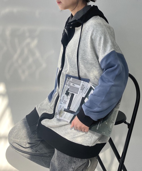 AS KNOW AS plus(アズノゥアズプラス)の「○ビッグシルエット ダブルポケットロング丈パーカー【UNISEX ITEM】(パーカー・レディース・アイボリー系/ブラック/ブラック系/オートミール・FREE)」の6枚目の写真