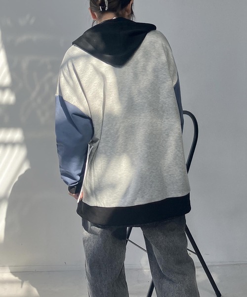 AS KNOW AS plus(アズノゥアズプラス)の「○ビッグシルエット ダブルポケットロング丈パーカー【UNISEX ITEM】(パーカー・レディース・アイボリー系/ブラック/ブラック系/オートミール・FREE)」の10枚目の写真