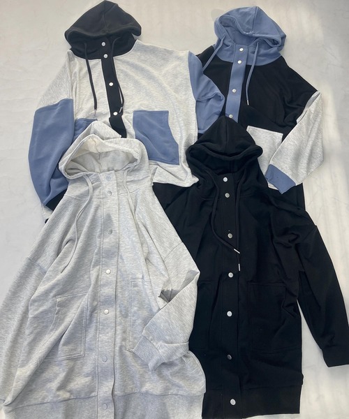 AS KNOW AS plus(アズノゥアズプラス)の「○ビッグシルエット ダブルポケットロング丈パーカー【UNISEX ITEM】(パーカー・レディース・アイボリー系/ブラック/ブラック系/オートミール・FREE)」の14枚目の写真