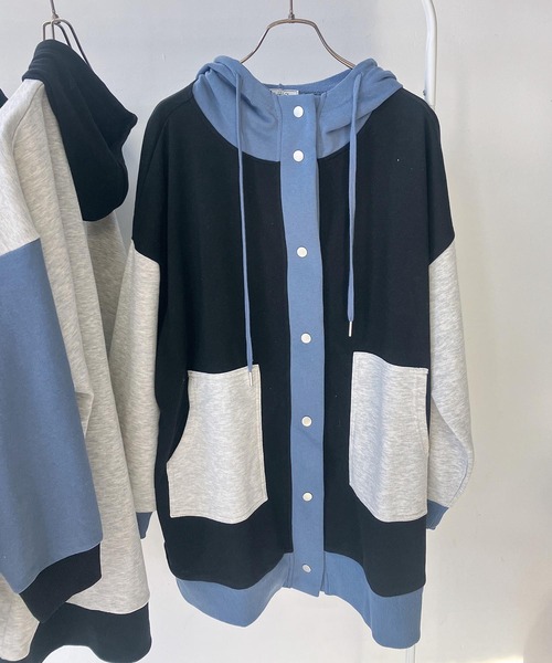 AS KNOW AS plus(アズノゥアズプラス)の「○ビッグシルエット ダブルポケットロング丈パーカー【UNISEX ITEM】(パーカー・レディース・アイボリー系/ブラック/ブラック系/オートミール・FREE)」の18枚目の写真