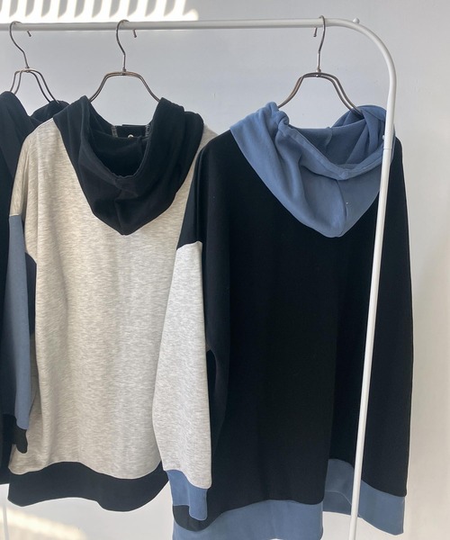 AS KNOW AS plus(アズノゥアズプラス)の「○ビッグシルエット ダブルポケットロング丈パーカー【UNISEX ITEM】(パーカー・レディース・アイボリー系/ブラック/ブラック系/オートミール・FREE)」の19枚目の写真