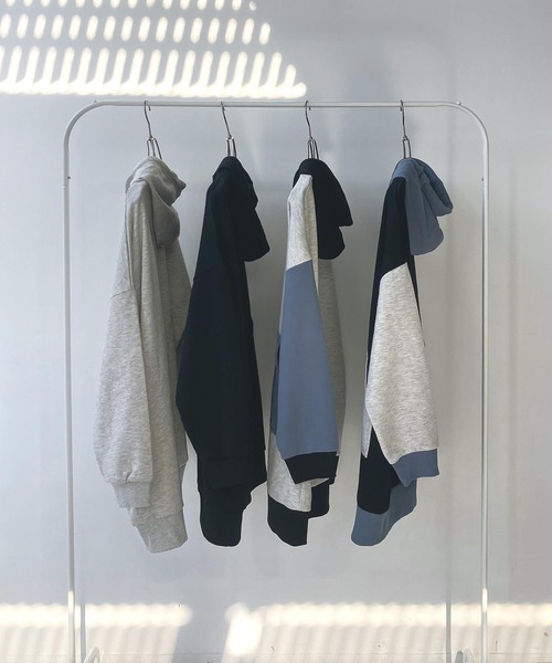AS KNOW AS plus(アズノゥアズプラス)の「○ビッグシルエット ダブルポケットロング丈パーカー【UNISEX ITEM】(パーカー・レディース・アイボリー系/ブラック/ブラック系/オートミール・FREE)」の12枚目の写真