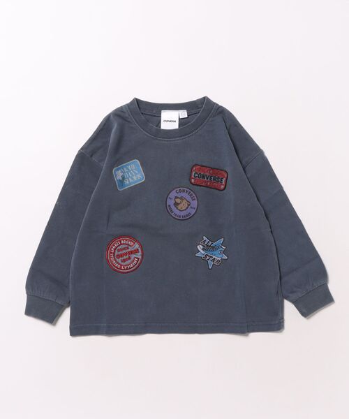 CONVERSE（コンバース）の「CONVERSE/コンバース　ワッペン付き 製品染め加工Ｔシャツ（Tシャツ/カットソー・キッズ・レッド/ブルー・110cm/120cm/130cm）」の2枚目の写真