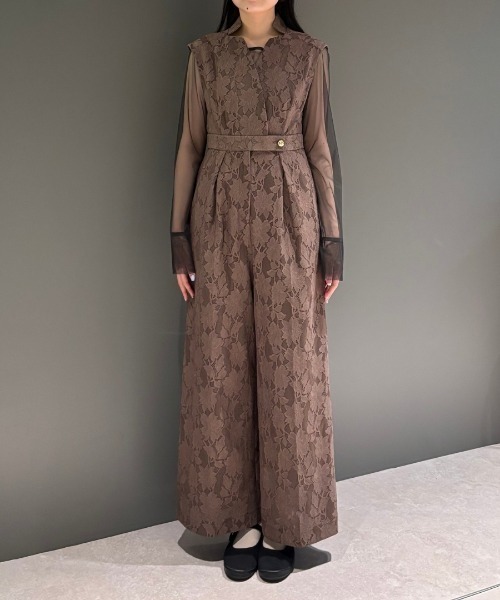 ANDRESD(アンドレスド)の「ボンディングレースオールインワンドレス / bonding lace all-in-one dress(パンツドレス・レディース・ブルーグレー/カーキ/ブラック・S/L/M)」の18枚目の写真
