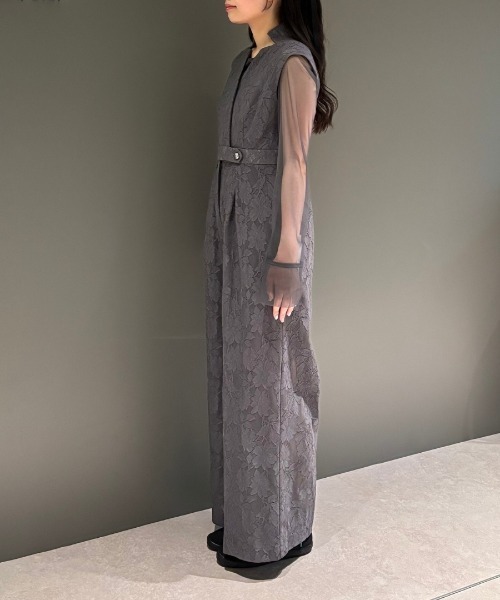ANDRESD(アンドレスド)の「ボンディングレースオールインワンドレス / bonding lace all-in-one dress(パンツドレス・レディース・ブルーグレー/カーキ/ブラック・S/L/M)」の22枚目の写真
