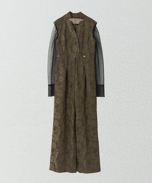 ANDRESD(アンドレスド)の「ボンディングレースオールインワンドレス / bonding lace all-in-one dress(パンツドレス・レディース・ブルーグレー/カーキ/ブラック・S/L/M)」の14枚目の写真