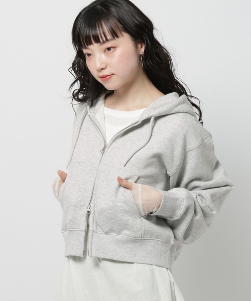 niko and...(ニコアンド)の「カンガルーポケダブルジップパーカー(パーカー・レディース・ネイビー/ライトグレー・LARGE/MEDIUM)」の1枚目の写真