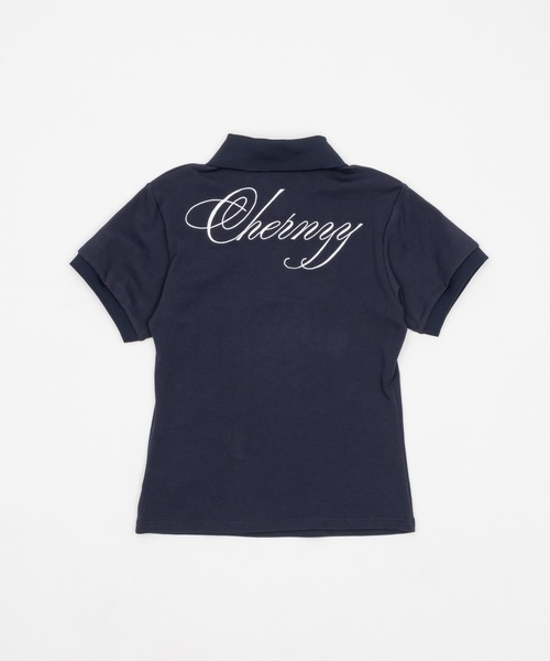 chernyy polo shirt / バック刺繍ロゴポロシャツ（ポロシャツ