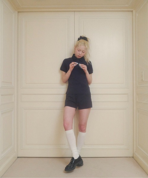 chernyy（チェルニー）の「chernyy polo shirt / バック刺繍ロゴポロシャツ（ポロシャツ・レディース・アイボリー/ネイビー・LARGE/MEDIUM/SMALL）」の22枚目の写真