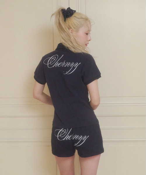 chernyy（チェルニー）の「chernyy polo shirt / バック刺繍ロゴポロシャツ（ポロシャツ・レディース・アイボリー/ネイビー・LARGE/MEDIUM/SMALL）」の11枚目の写真