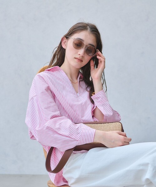 UNITED ARROWS(ユナイテッドアローズ)の「ワイド ウェリントン サングラス(サングラス・レディース・ブラック/ブラウン系・FREE)」の7枚目の写真