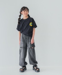 L.COPECK | 【綿100％】デニムスリットワイドパンツ(デニムパンツ)