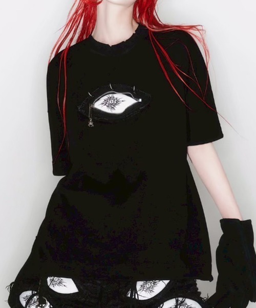UNIZ(ユニズ)の「【UNIZ】Monster Zip Eye T-Shirt / 【ユニズ】ジップアイ半袖Tシャツ(Tシャツ/カットソー・メンズ・ブラック・02/01)」の19枚目の写真