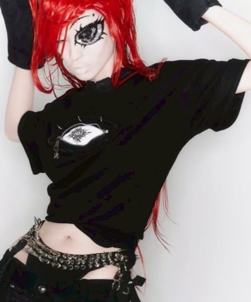UNIZ(ユニズ)の「【UNIZ】Monster Zip Eye T-Shirt / 【ユニズ】ジップアイ半袖Tシャツ(Tシャツ/カットソー・メンズ・ブラック・02/01)」の18枚目の写真