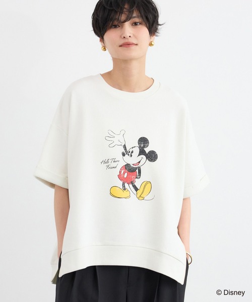 ＋81BRANCA（ハチイチブランカ）の「【『BABALOG』YouTubeご紹介アイテム】BARNYARDSTORM / ＋81BRANCA別注 / Mickey / Helloスウェット（Tシャツ/カットソー・レディース・ホワイト/ダークブラウン・FREE）」の5枚目の写真
