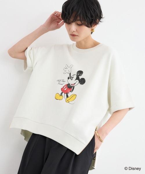 ＋81BRANCA（ハチイチブランカ）の「【『BABALOG』YouTubeご紹介アイテム】BARNYARDSTORM / ＋81BRANCA別注 / Mickey / Helloスウェット（Tシャツ/カットソー・レディース・ホワイト/ダークブラウン・FREE）」の7枚目の写真