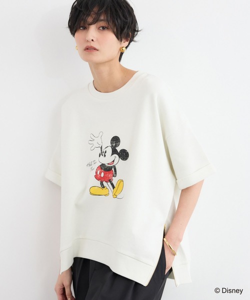 ＋81BRANCA（ハチイチブランカ）の「【『BABALOG』YouTubeご紹介アイテム】BARNYARDSTORM / ＋81BRANCA別注 / Mickey / Helloスウェット（Tシャツ/カットソー・レディース・ホワイト/ダークブラウン・FREE）」の8枚目の写真