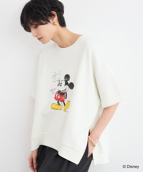 ＋81BRANCA（ハチイチブランカ）の「【『BABALOG』YouTubeご紹介アイテム】BARNYARDSTORM / ＋81BRANCA別注 / Mickey / Helloスウェット（Tシャツ/カットソー・レディース・ホワイト/ダークブラウン・FREE）」の9枚目の写真