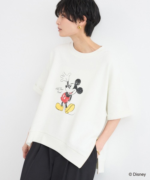 ＋81BRANCA（ハチイチブランカ）の「【『BABALOG』YouTubeご紹介アイテム】BARNYARDSTORM / ＋81BRANCA別注 / Mickey / Helloスウェット（Tシャツ/カットソー・レディース・ホワイト/ダークブラウン・FREE）」の11枚目の写真