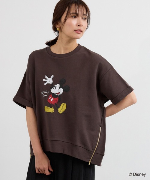 ＋81BRANCA（ハチイチブランカ）の「【『BABALOG』YouTubeご紹介アイテム】BARNYARDSTORM / ＋81BRANCA別注 / Mickey / Helloスウェット（Tシャツ/カットソー・レディース・ホワイト/ダークブラウン・FREE）」の3枚目の写真