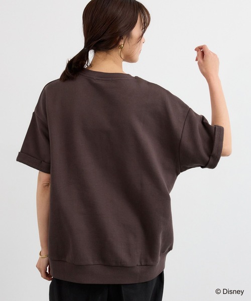 ＋81BRANCA（ハチイチブランカ）の「【『BABALOG』YouTubeご紹介アイテム】BARNYARDSTORM / ＋81BRANCA別注 / Mickey / Helloスウェット（Tシャツ/カットソー・レディース・ホワイト/ダークブラウン・FREE）」の4枚目の写真