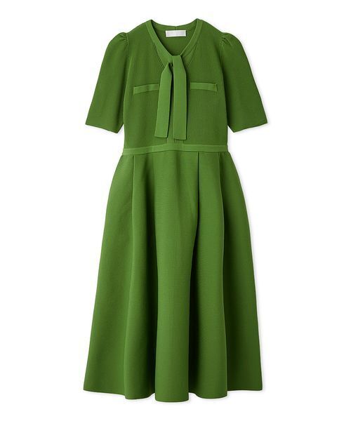 CELFORD（セルフォード）の「【UVカット】【洗える】ボウタイニットワンピース（ワンピース・レディース・ホワイト/グリーン/ダークネイビー・36/38）」の2枚目の写真
