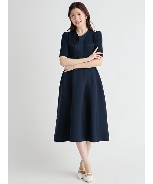 CELFORD（セルフォード）の「【UVカット】【洗える】ボウタイニットワンピース（ワンピース・レディース・ホワイト/グリーン/ダークネイビー・36/38）」の6枚目の写真