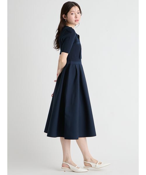 CELFORD（セルフォード）の「【UVカット】【洗える】ボウタイニットワンピース（ワンピース・レディース・ホワイト/グリーン/ダークネイビー・36/38）」の8枚目の写真