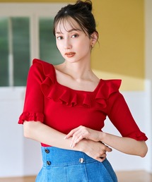 31 Sons de mode | 2026春夏新作 フリル配色ニット(ニット/セーター)